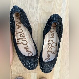 Sam Edelman Black Embellished Flats - Size 8.5